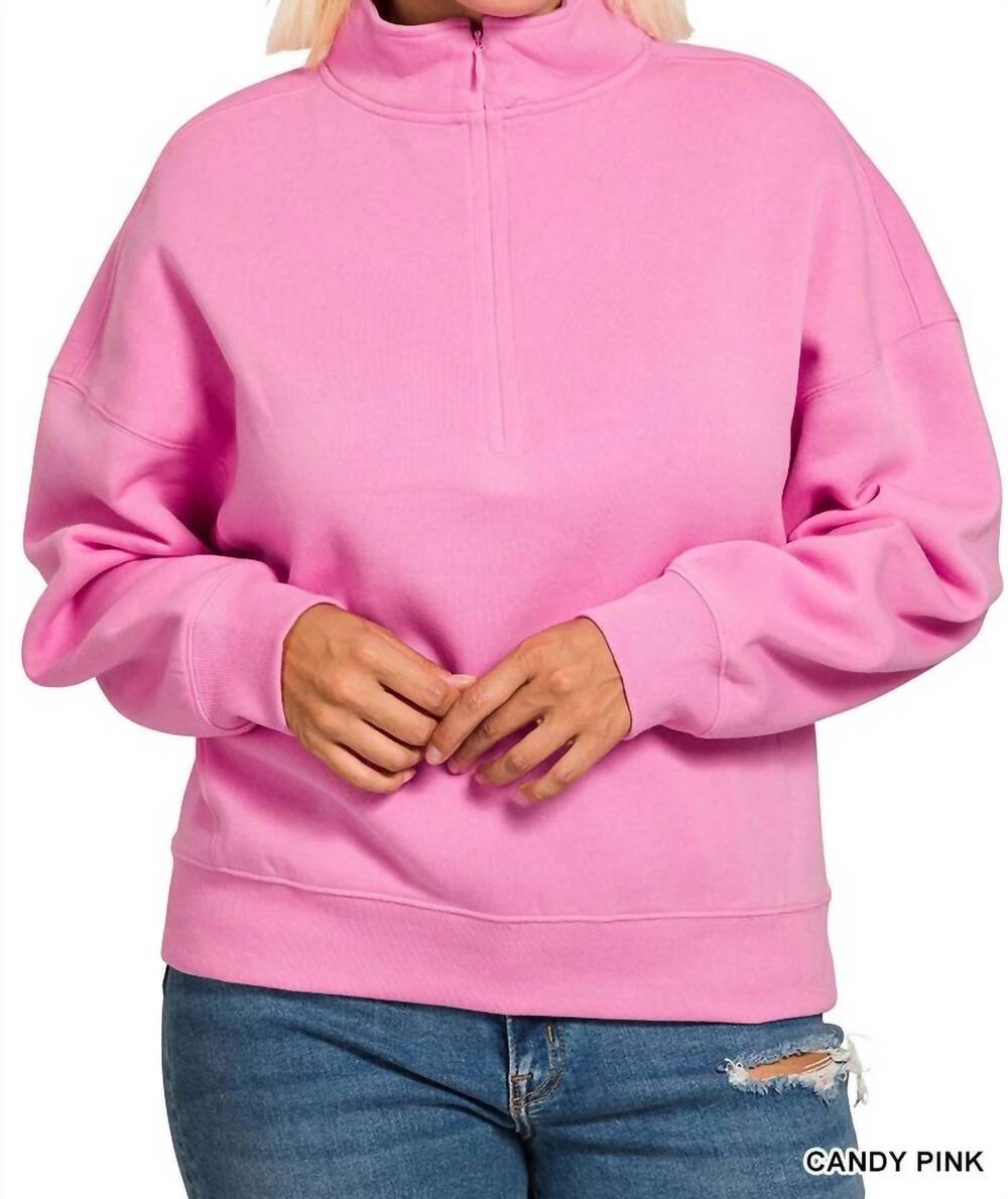 NEW ZENANA amanda's must have pullover sweatshirt - plus in candy pink